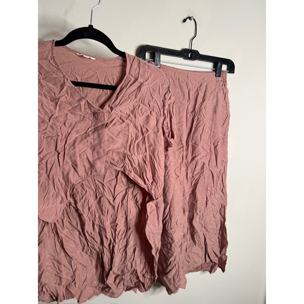 NAP Women's Top and Pants Pajama Loungewear Set Size S & M Viscose Blend in Pink